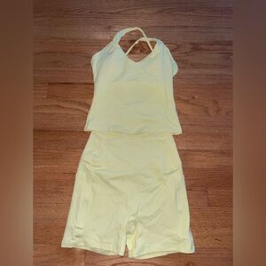 Yellow Sleeveless Top and Short set